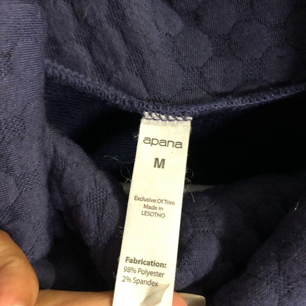 apana sweater medium cowl neck purple blue waffle knit Cropped womens aa - Picture 3 of 9